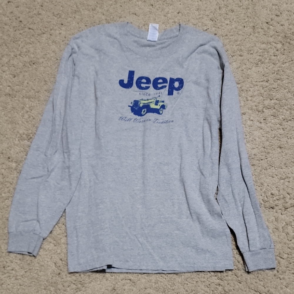 Jeep Gray Long Sleeve with Blue and Green Graphic
